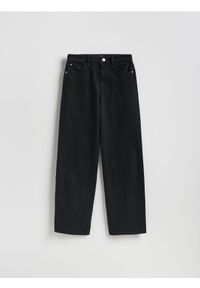 Reserved - Jeansy wide leg - czarny. Kolor: czarny