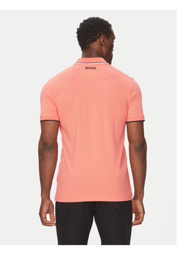 BOSS Polo Paddy Pro 50469102 Pomarańczowy Regular Fit. Typ kołnierza: polo. Kolor: pomarańczowy. Materiał: syntetyk, bawełna