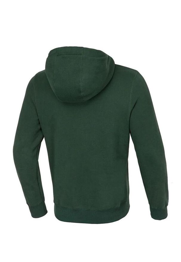 PITBULL - Bluza męska Pitbull rozpinana z kapturem Small Logo. Typ kołnierza: kaptur. Kolor: zielony. Sport: fitness