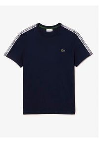 Lacoste T-Shirt TH5071 Granatowy Regular Fit. Kolor: niebieski. Materiał: bawełna