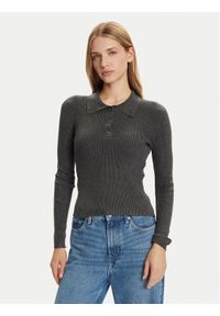Vero Moda Sweter Siljerib 10336674 Szary Slim Fit. Kolor: szary. Materiał: wiskoza