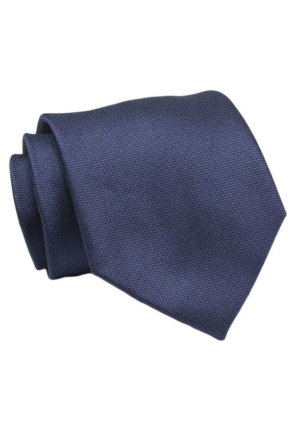 Chattier - Klasyczny, Szeroki Krawat Męski CHATTIER - Granatowy, Jednokolorowy. Kolor: niebieski. Materiał: tkanina. Styl: klasyczny