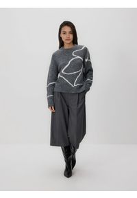 Reserved - Sweter ze wzorem - wielobarwny. Materiał: dzianina, wełna #1