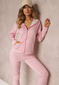 Renee - Jasnoróżowy 2-cześciowy Komplet Dresowy z Bluzą i Spodnia Analina. Kolor: różowy. Materiał: dresówka