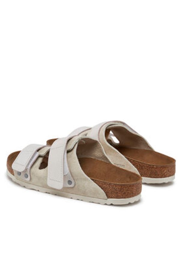 Birkenstock Klapki Uji 1024822 Beżowy. Kolor: beżowy. Materiał: zamsz, skóra