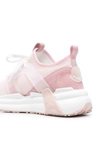 MONCLER - Różowe sneakersy Lunarove. Zapięcie: sznurówki. Kolor: biały. Materiał: guma, materiał #6