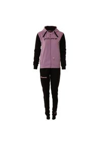 Damski dres Givova 103 z polaru z kapturem - XS. Kolor: wielokolorowy, fioletowy, czarny. Materiał: polar, dresówka #1