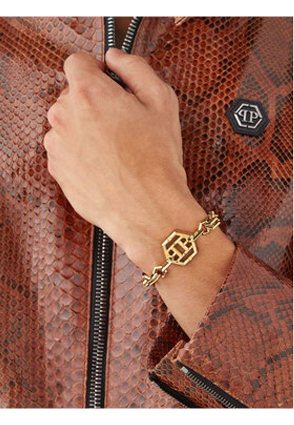 Philipp Plein - PHILIPP PLEIN Bransoletka Plein Icon Chain PJ9EA06BU Złoty. Materiał: metalowe. Kolor: złoty
