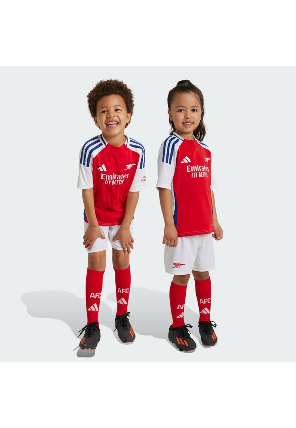 Adidas - Zestaw Arsenal 24/25 Home Mini Kids. Kolor: biały, czerwony, wielokolorowy. Materiał: materiał