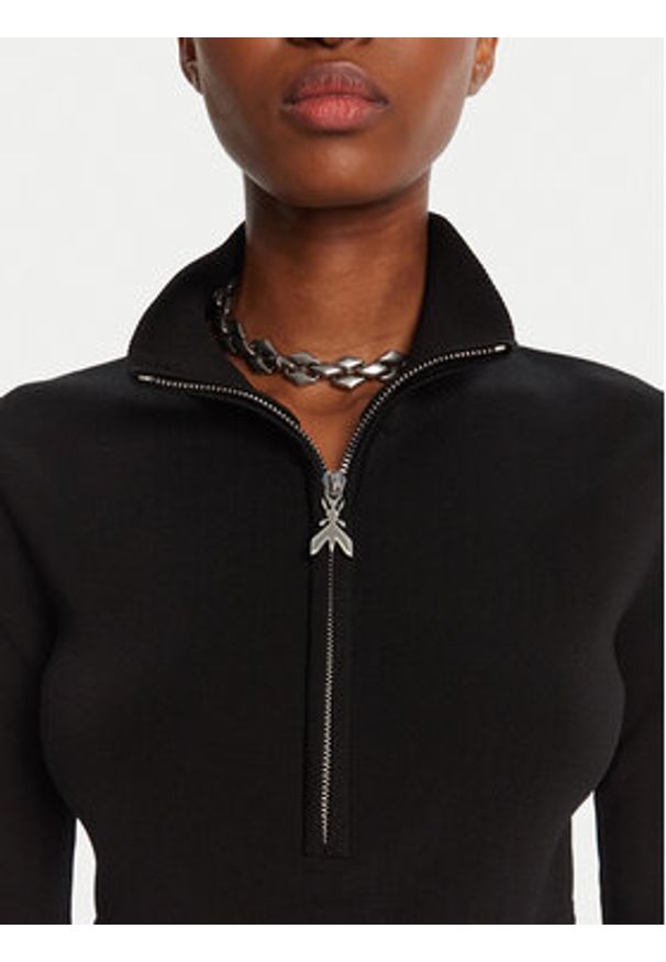 Patrizia Pepe Sweter 8K0323 K274 Czarny Regular Fit. Kolor: czarny. Materiał: wiskoza