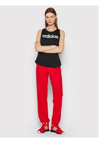 Adidas - adidas Top Essentials Logo GL0566 Czarny Regular Fit. Kolor: czarny. Materiał: bawełna
