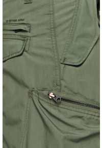 G-Star RAW - G-Star Raw - Spodnie. Kolor: zielony. Materiał: tkanina, bawełna, poliester, materiał. Wzór: gładki #4