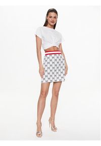 Pinko Spódnica mini Adamite 100448 A0KS Écru Slim Fit. Materiał: wiskoza, syntetyk