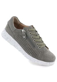 Skórzane półbuty damskie ażurowe na platformie zielone M.Daszyński 26PB17-04. Kolor: zielony. Materiał: skóra. Szerokość cholewki: normalna. Wzór: ażurowy. Obcas: na platformie #1