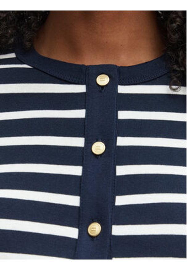 TOMMY HILFIGER - Tommy Hilfiger Bluzka WW0WW48709 Granatowy Slim Fit. Kolor: niebieski. Materiał: bawełna