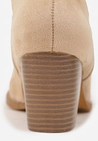 Renee - Beżowe Ażurowe Botki Kowbojki VICES na Słupku Falenatea. Okazja: na co dzień. Kolor: beżowy. Materiał: jeans. Wzór: ażurowy. Sezon: wiosna. Obcas: na słupku. Styl: casual, elegancki, klasyczny #4