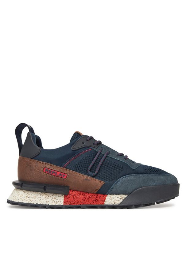 Replay - REPLAY Sneakersy GMS1P .000.C0055L Granatowy. Kolor: niebieski. Materiał: skóra