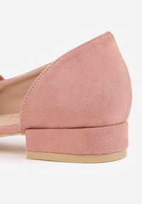 Renee - Różowe Czółenka Vices na Płaskiej Podeszwie ze Skórzaną Wkładką z Supełkiem Liliarine. Okazja: na co dzień, do pracy, na spotkanie biznesowe. Kolor: różowy. Materiał: skóra. Obcas: na płaskiej podeszwie. Styl: klasyczny, casual, biznesowy, elegancki #4