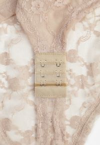 Renee - Beżowe Body z Koronkowego Materiału z Głębokim Dekoltem Mehika. Kolor: beżowy. Materiał: materiał, koronka #5