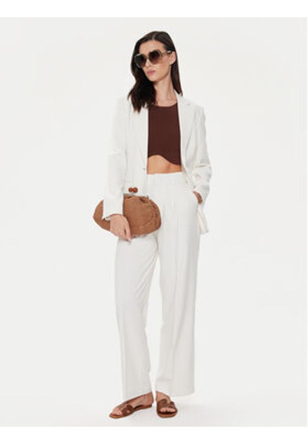 United Colors of Benetton - United Colors Of Benetton Marynarka 2KCMDW024 Écru Regular Fit. Materiał: syntetyk
