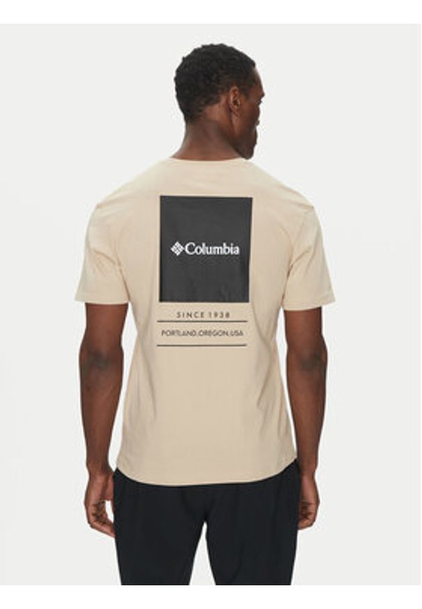columbia - Columbia T-Shirt Barton Springs™ 2058331 Beżowy Regular Fit. Kolor: beżowy. Materiał: bawełna