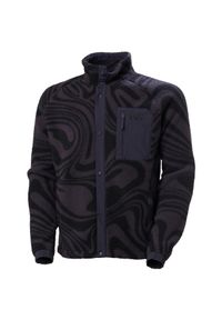 Bluza dresowa z nadrukiem Helly Hansen Panorama Pile Snap. Kolor: fioletowy. Materiał: dresówka. Wzór: nadruk #1