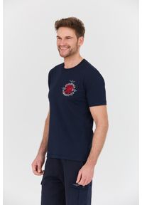 Aeronautica Militare - AERONAUTICA MILITARE Granatowy bawełniany męski t-shirt M.C., Rozmiar XXL. Kolor: niebieski. Materiał: bawełna