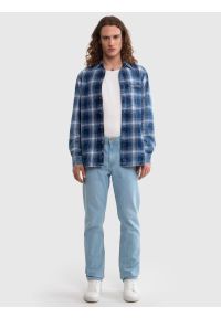Big-Star - Jeansy męskie z prostą nogawką z kolekcji Authentic jasnoniebieskie Workwear Trousers 253. Okazja: na co dzień. Kolor: niebieski. Sezon: lato. Styl: casual, klasyczny, elegancki #3