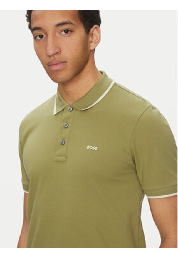 BOSS Polo Parlay 190 50494697 Zielony Regular Fit. Typ kołnierza: polo. Kolor: zielony. Materiał: bawełna