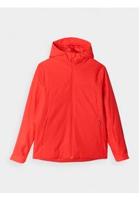 4f - 4F Kurtka narciarska membrana 5000 męska - czerwona M. Okazja: na co dzień. Typ kołnierza: kaptur. Kolor: czerwony. Materiał: tkanina, poliester, dzianina, materiał. Wzór: gładki. Sezon: zima. Styl: casual, klasyczny, sportowy #1