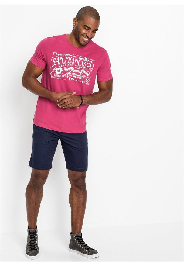 bonprix - Bermudy chino, Regular Fit. Kolor: niebieski