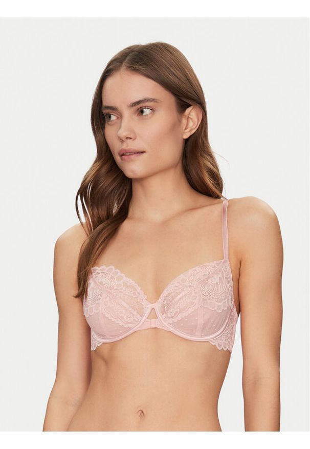 Hunkemöller Biustonosz Juliette 302159 Różowy. Kolor: różowy. Materiał: syntetyk