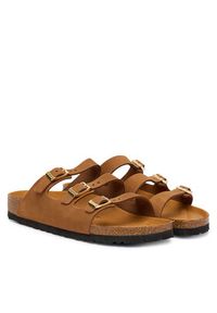 Birkenstock Klapki Florida Fresh Tonal Footbed 1031867 Brązowy. Kolor: brązowy. Materiał: skóra, nubuk #5