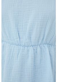 Vero Moda bluzka bawełniana damska gładka. Okazja: na co dzień. Kolor: niebieski. Materiał: bawełna. Wzór: gładki. Styl: casual