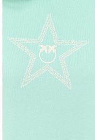 Pinko sukienka bawełniana kolor niebieski mini oversize. Typ kołnierza: kaptur. Kolor: niebieski. Materiał: bawełna. Długość rękawa: długi rękaw. Typ sukienki: oversize. Długość: mini #5