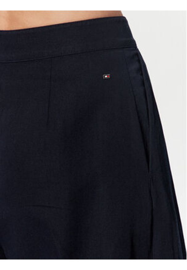 TOMMY HILFIGER - Tommy Hilfiger Spodnie materiałowe WW0WW38596 Granatowy Wide Leg. Kolor: niebieski. Materiał: bawełna, materiał