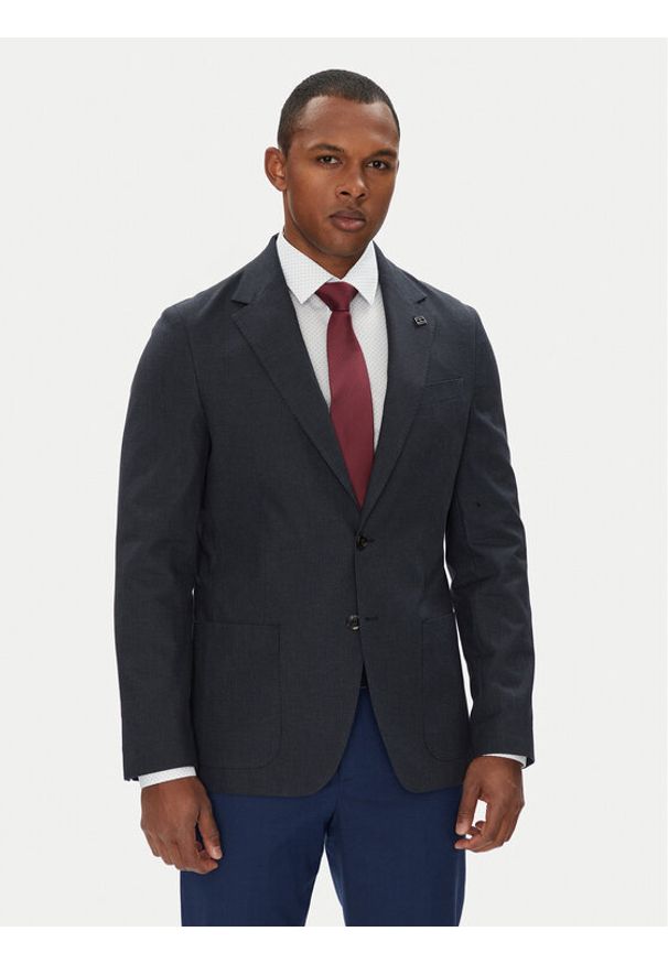 TOMMY HILFIGER - Tommy Hilfiger Marynarka MW0MW39743 Granatowy Slim Fit. Kolor: niebieski. Materiał: bawełna