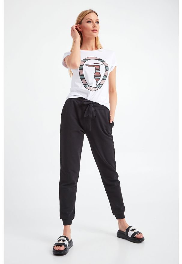Trussardi Jeans - T-SHIRT TRUSSARDI. Okazja: na co dzień. Materiał: materiał. Styl: casual