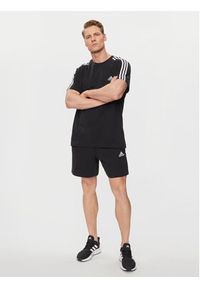 Adidas - adidas Szorty sportowe Essentials French Terry 3-Stripes Shorts IC9435 Czarny Regular Fit. Kolor: czarny. Materiał: bawełna. Styl: sportowy #3