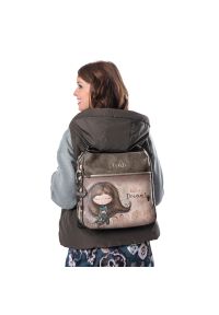 Szara Elegancka Torebka z Funkcją Plecaka Anekke Seria Real. Kolor: szary. Materiał: materiał. Wzór: haft, aplikacja. Styl: elegancki #7