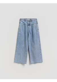 Reserved - Jeansy wide leg - niebieski. Kolor: niebieski #1