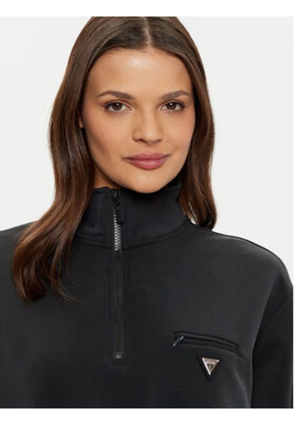 Guess Bluza V5RQ10 KCAY2 Czarny Regular Fit. Kolor: czarny. Materiał: syntetyk