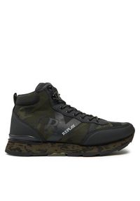 Replay - REPLAY Sneakersy Arthur Mid Camo Mid-Top GMS68.000.C0092T Zielony. Kolor: zielony. Materiał: skóra