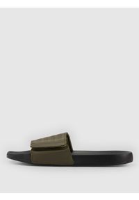 4f - 4F Klapki męskie - khaki 41. Okazja: na co dzień, na plażę. Kolor: oliwkowy, wielokolorowy, brązowy. Materiał: guma. Sezon: lato. Styl: wakacyjny, casual #1