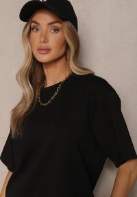 Renee - Czarny Basicowy T-shirt z Bawełny Meranissea. Okazja: na co dzień. Kolor: czarny. Materiał: bawełna. Styl: klasyczny, casual #3