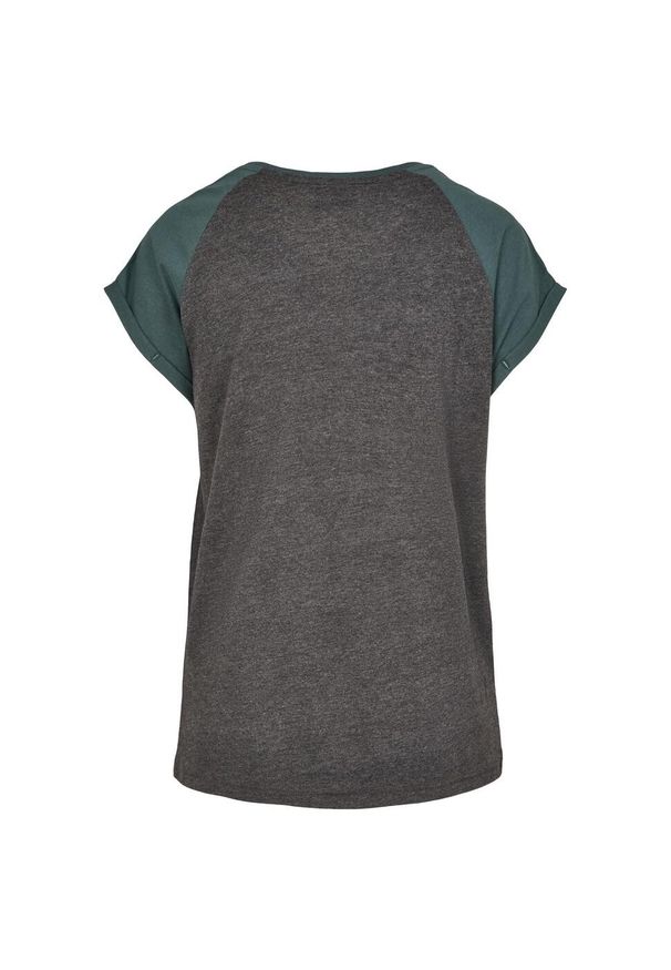 Urban Classics - T-shirt Damski Kontrastowy Raglanowy. Kolor: brązowy, zielony, wielokolorowy, szary. Długość rękawa: raglanowy rękaw. Sport: turystyka piesza