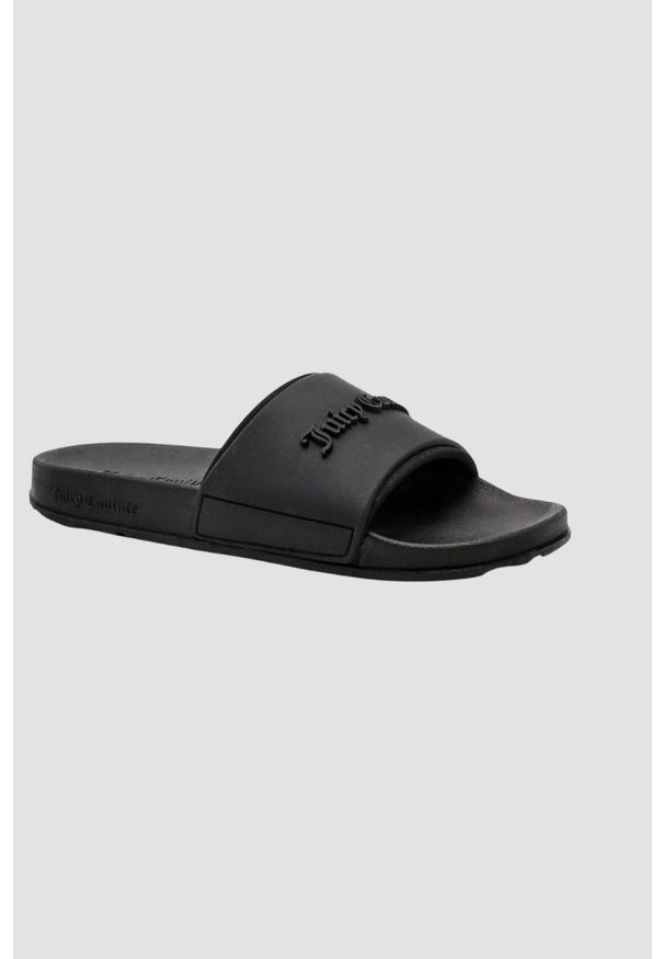 Juicy Couture - JUICY COUTURE Czarne klapki damskie Embossed Slider, Rozmiar 37. Okazja: na co dzień. Kolor: czarny. Sezon: lato. Styl: klasyczny, casual