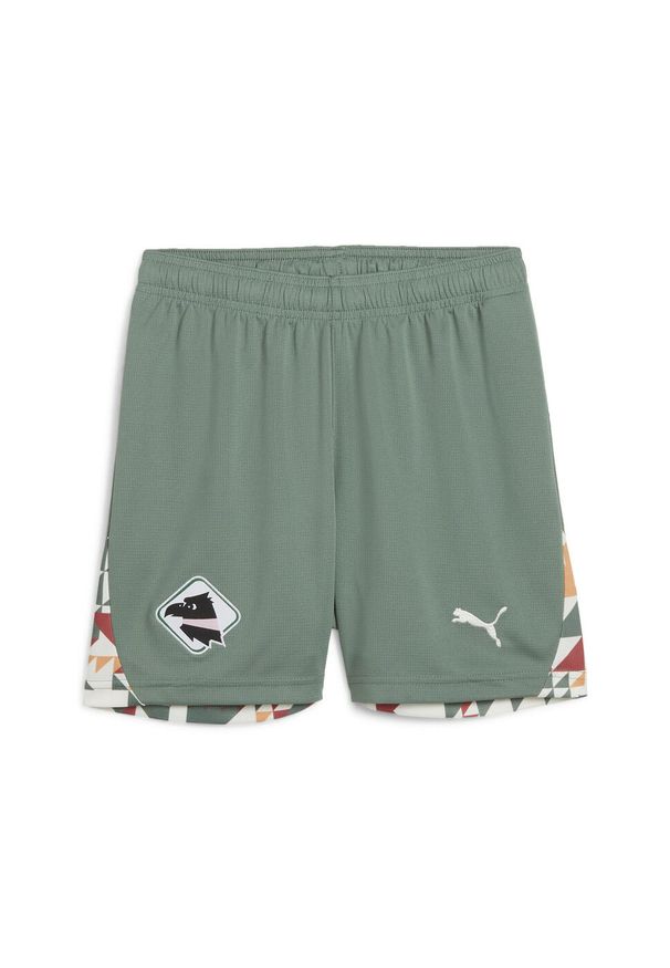 Puma - Młodzieżowe szorty Palermo F.C. 24/25 PUMA Eucalyptus Green. Kolor: biały, wielokolorowy, zielony