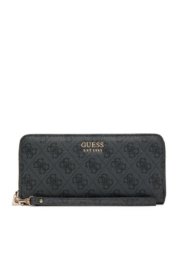 Guess Duży Portfel Damski Brenton Slg SWLG96 48146 Szary. Kolor: szary. Materiał: skóra