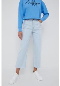 Lee jeansy WIDE LEG LONG LIGHT FALLON damskie high waist. Stan: podwyższony. Kolor: niebieski